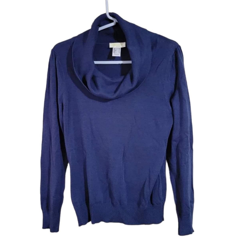 Alessa W.  Collection Navy Blue Cowl Neck Sweater Size 6